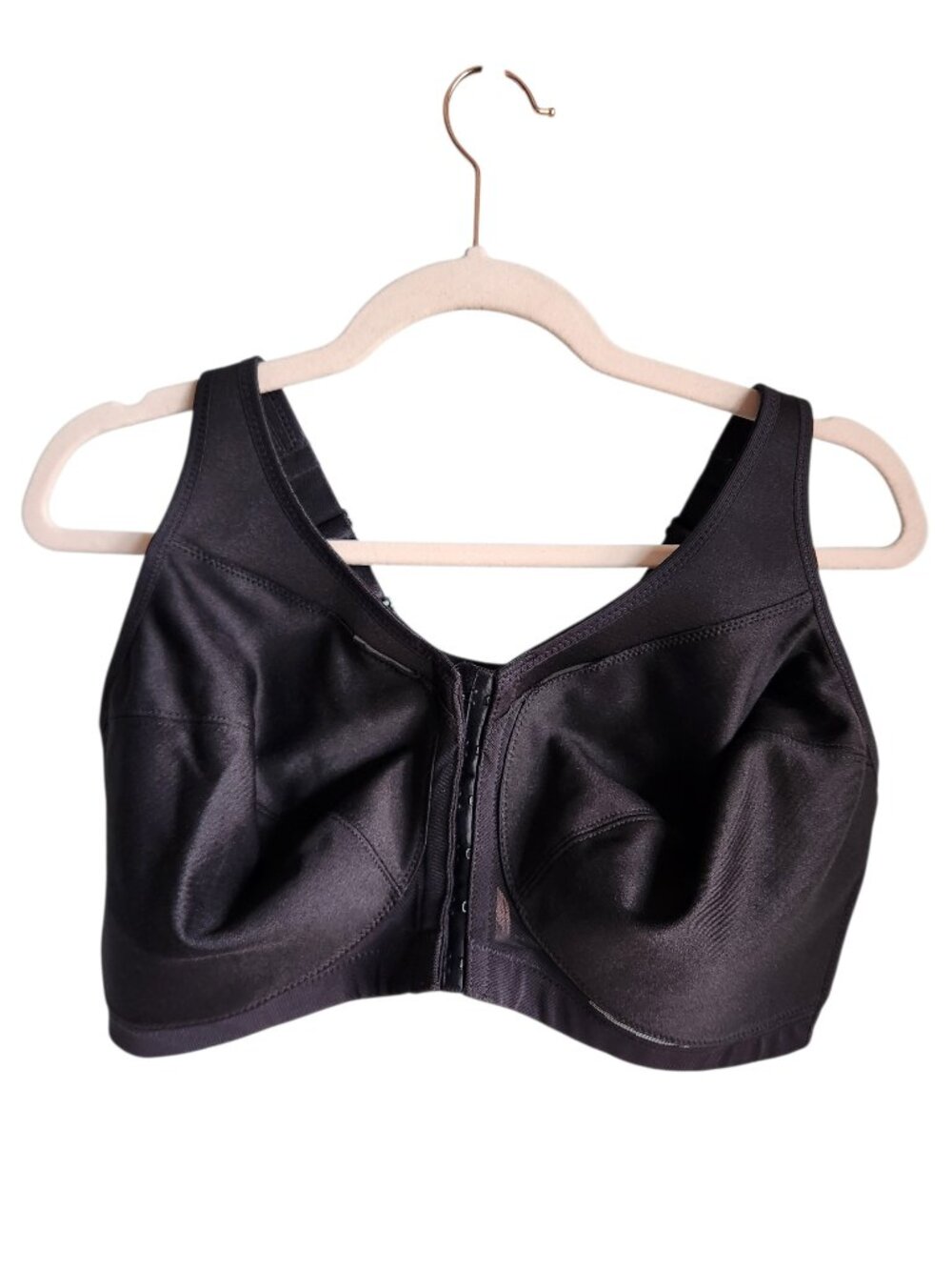 Glamorise Bra 40G Women's BlackMagiclift Back Support Wireless Front Close 1265